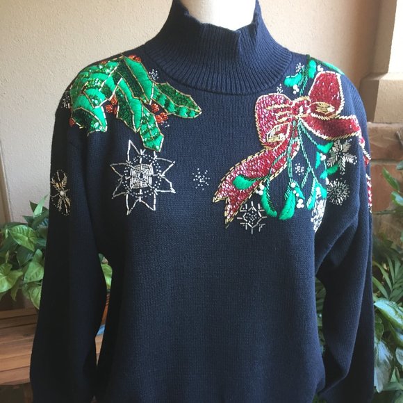 I.B. Diffusion Poinsettia Sweater NWOT - Picture 6 of 16